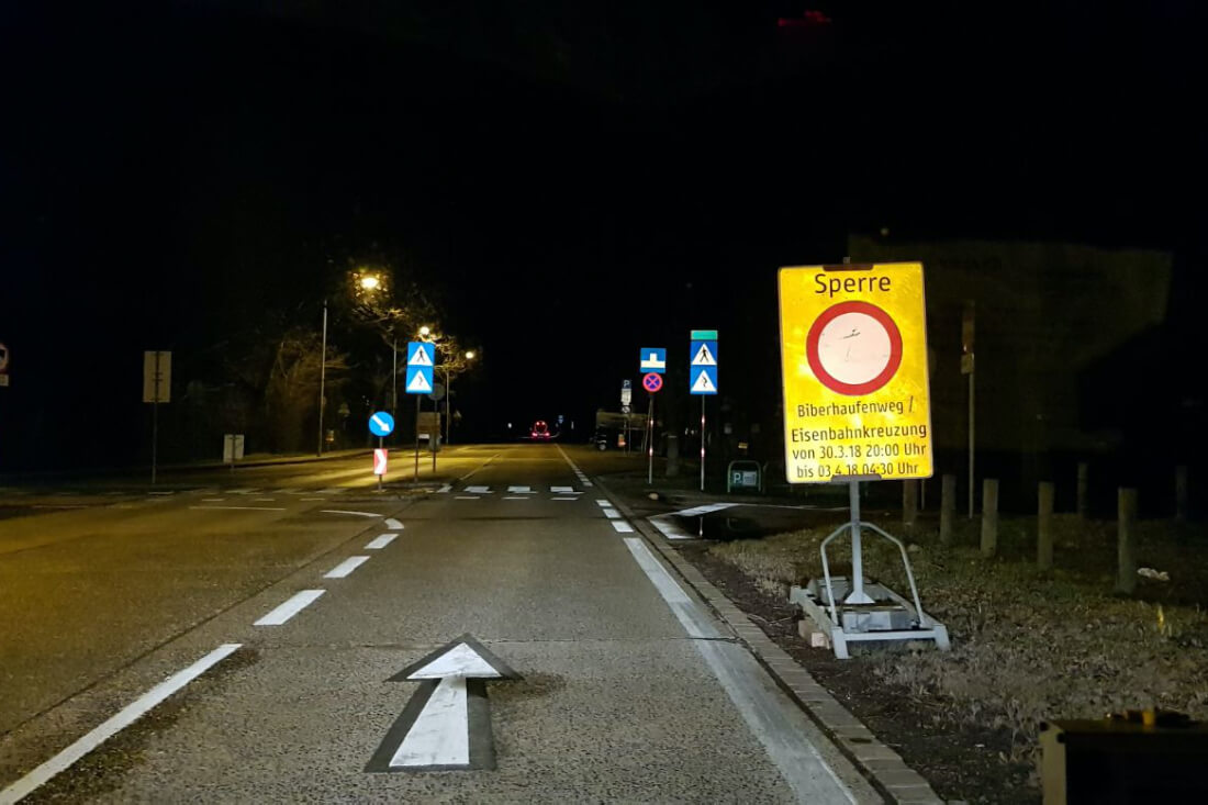 VKtec Projekt - Verkehrsfürungsarbeiten beim BVH Biberhaufenweg